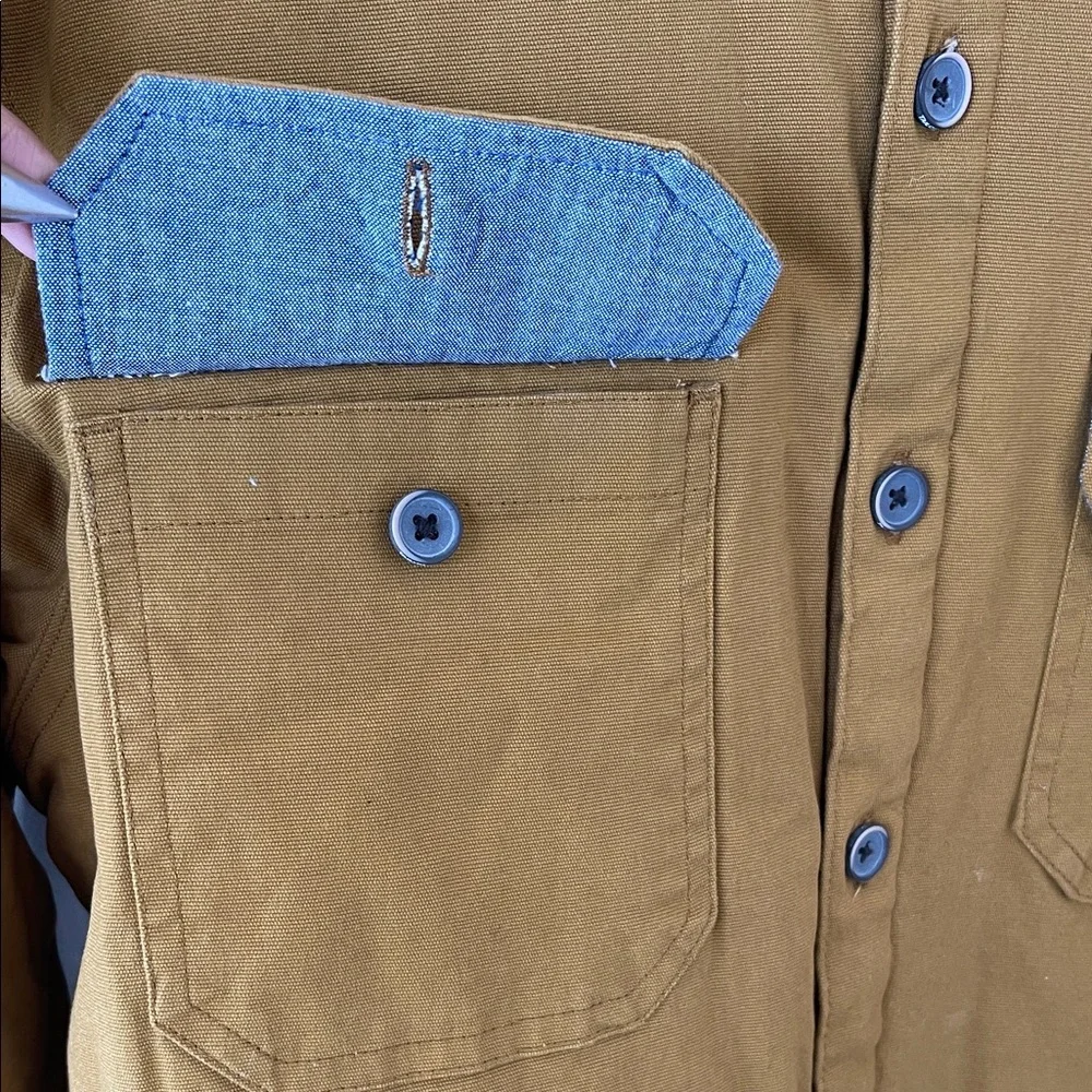 Tailor Vintage Tan canvas Barn Jacket with Black Details size M